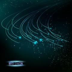 Poster - Computer technology and Big Data. Abstract infomation design code in futuristic style. Technology modern screen. Digital cyber pattern. Computer concept. Vector illustration.