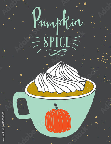 Fotografie, Obraz Autumn card. Pumpkin spice. Holiday greeting.