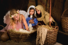 Christmas Nativity Scene With Angel