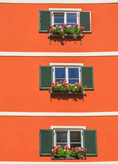 Poster - Tyrolean windows in Kitzbuhel, Austria