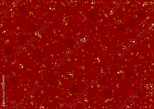 Red Christmas Pattern with Snowflakes - Background Texture, Vector Illustration