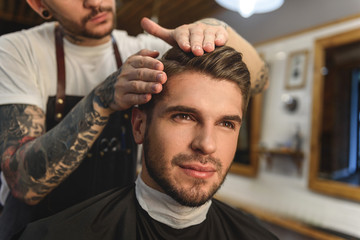 face of a happy client with new hairstyle