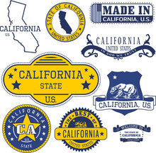 Generic Stamps And Signs Of California State