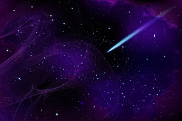 Wall Mural - Vector Cosmology Illustration with Universe, Galaxy, Sun, Planet