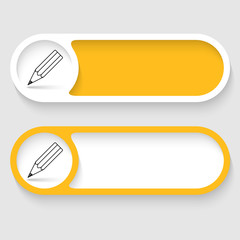 Poster - Set of two vector abstract buttons with pencil