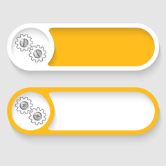 Poster - Set of two vector abstract buttons with cogwheels