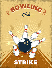 Bowling Club Retro Style Design