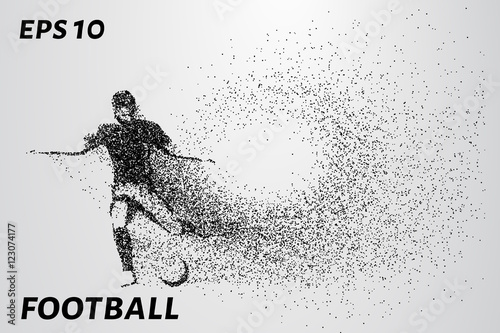 Juliste Silhouette of a football player from the particles