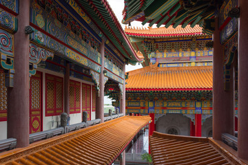 Wall Mural - Art of building in Chinese temple