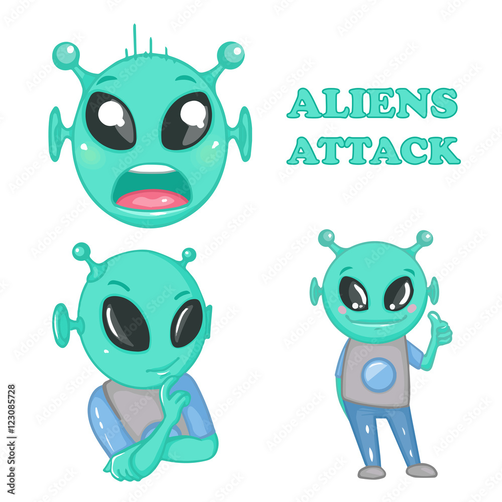 Cartoon alien Stock Vector | Adobe Stock