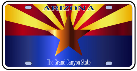 Sticker - Arizona State License Plate Flag