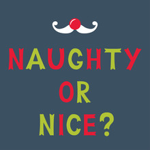 Naughty Or Nice Text, Christmas Card, Text In Hand Lettered Font