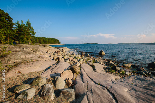 Fotografia, Obraz Beautiful Sunny day in Karelia, Ladoga lake, Russia