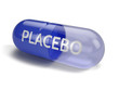 Empty pill with a placebo effect. 3d illustration