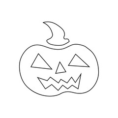 Sticker - Pumpkin for halloween icon. Outline illustration of pumpkin vector icon for web design