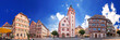 Marktplatz und Altes Rathaus von Mosbach am Neckar im Odenwald 