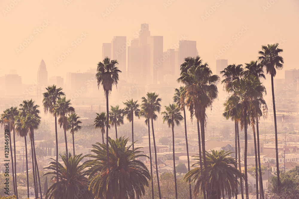  Los Angeles Skyline - obrazy, fototapety, plakaty 