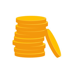 Sticker - Heap of cash coin. Vector illustration.