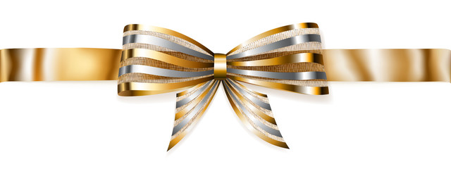 Wall Mural - Shiny bow with horizontal ribbon