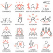 Vector set of 16 icons related to business management, strategy, career progress and business process. Mono line pictograms and infographics design elements - part 43