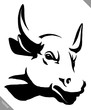 © Turaev - black and white linear paint draw bull vector illustration