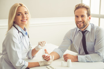 Wall Mural - Doctor and patient