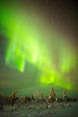 northern lights in lapland, finland.