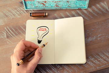Wall Mural - year 2023 symbol for bright idea and business concept