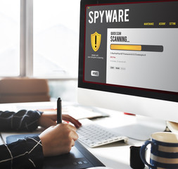 Canvas Print - Spyware Computer Hacking Security Concept