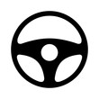 Car / automobile steering wheel or driving wheel flat icon for apps and websites