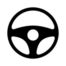 Car / Automobile Steering Wheel Or Driving Wheel Flat Icon For Apps And Websites