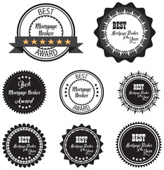 vector promo label of best mortgage broker agent service award of the year. label to promote award o