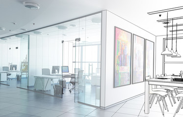 Wall Mural - Office Conception (sketch)