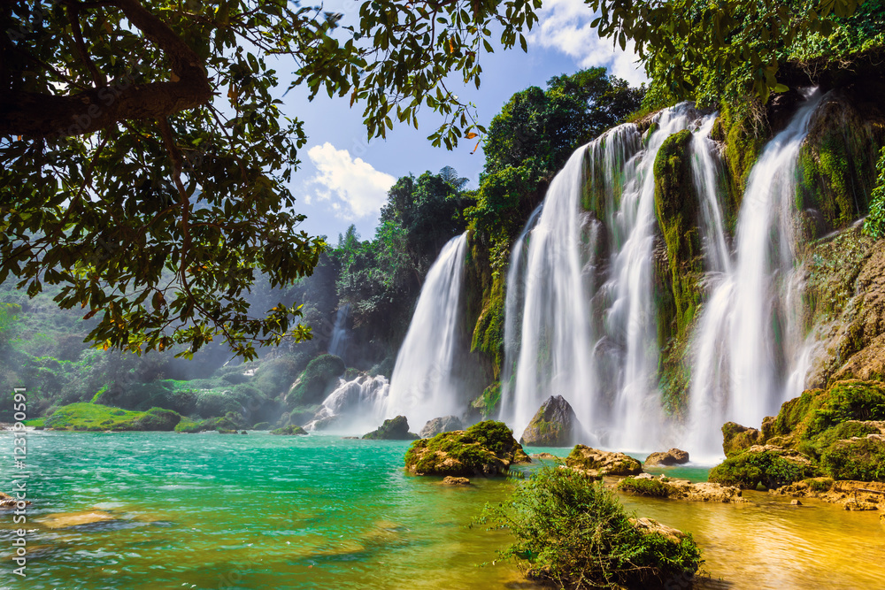 Bangioc waterfall in Caobang, Vietnam Stock Photo | Adobe Stock