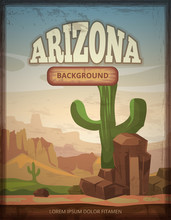 Arizona Travel Retro Vector Poster