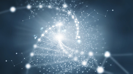 Poster - Abstract network connection on dark background