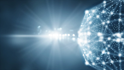 Poster - Abstract network connection on dark background