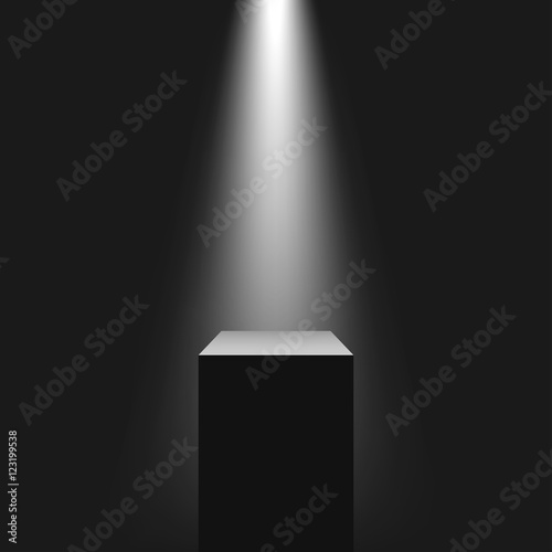 Fotografie, Obraz Pedestal with light source, vector illustration.