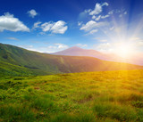 Fototapeta Góry -  Mountain with the sun