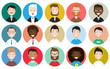 © Strezh - Male avatar icons vector set. People characters in flat style. Design elements isolated on white background. Faces with different styles and nationalities.