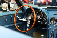 Classic Retro  Vintage Blue Car