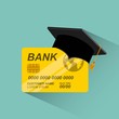 © Gstudio - credit card with graduation hat vector illustration design