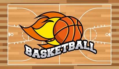 Canvas Print - basketball league emblem classic vector illustration design