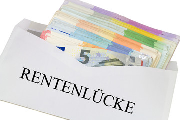 Canvas Print - Rentenlücke - Kuvert mit Bargeld