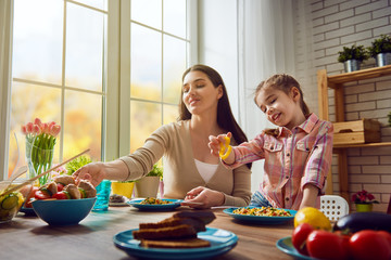 Wall Mural - family having dinner