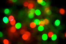 Christmas Or New Year Background ,red And Green Bokeh