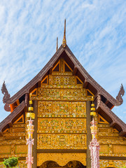 Wall Mural - Beautiful design Northern Thai Temple roof of 