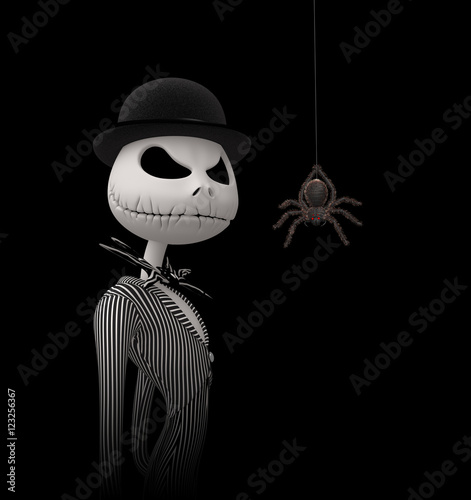 Cuadros en Lienzo It's Halloween night, Jack is going from door to door saying Trick or treat?