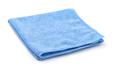 Blue folded microfiber cloth