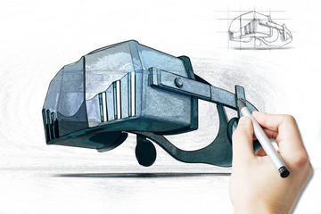 Aufkleber - Hand drawing VR simulator